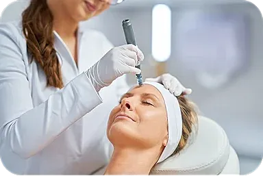 Skincare treatment in a professional setting.