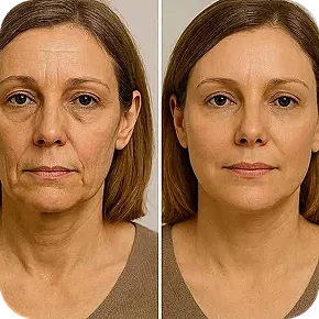 Before and after age-reversing treatment comparison